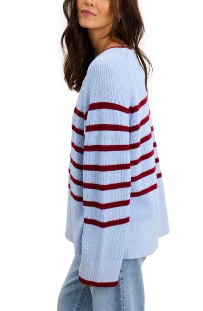 Hatch The Carly Striped Shaker Pullover In Multi