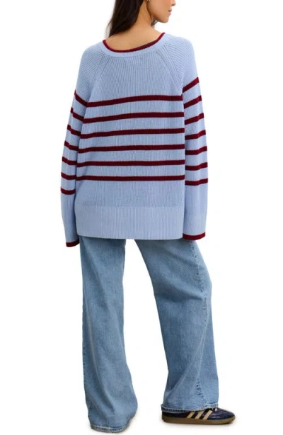 Hatch The Carly Striped Shaker Pullover In Multi