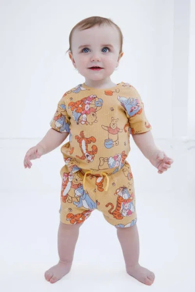 Disney Winnie The Pooh Waffle T-shirt & Shorts Set In Brown