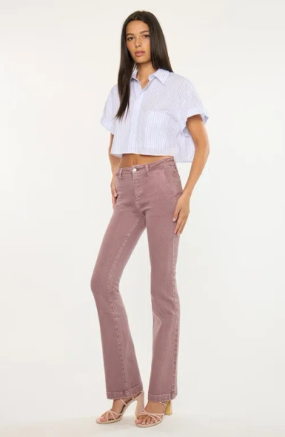 Kancan Max Mid Rise Trouser Bootcut Jeans In Pink