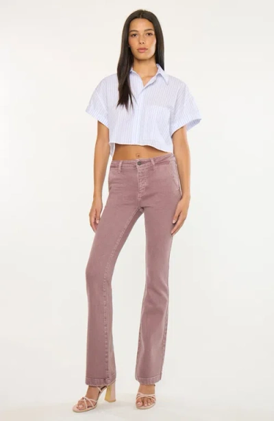 Kancan Max Mid Rise Trouser Bootcut Jeans In Pink