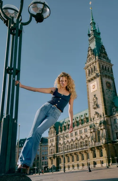 Kancan Lux High Rise Bootcut Jeans In Blue