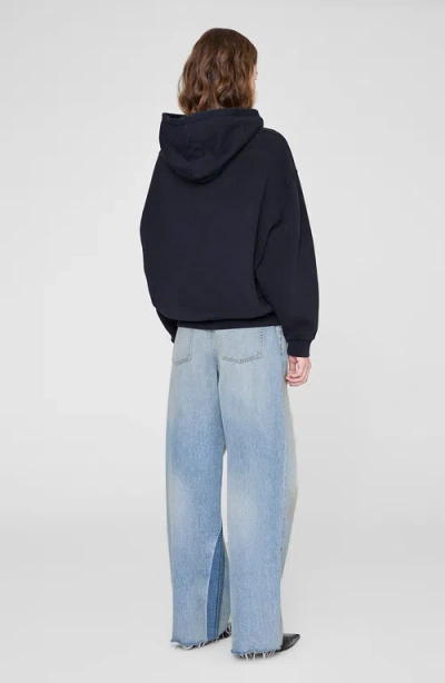 Anine Bing Jaci Letterman Logo Hoodie In Black