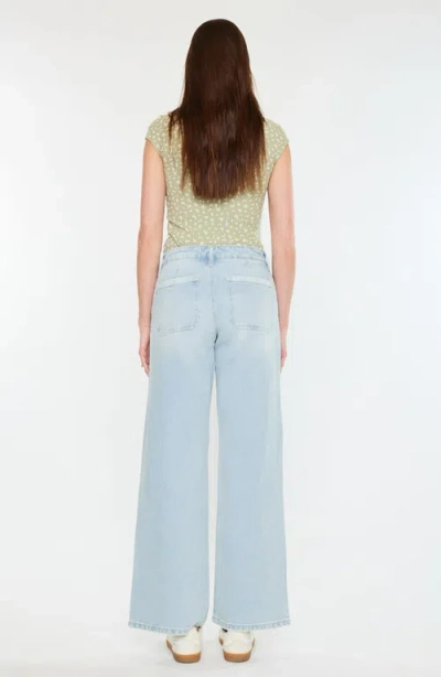 Kancan Mona High Rise Wide Leg Jeans In Blue