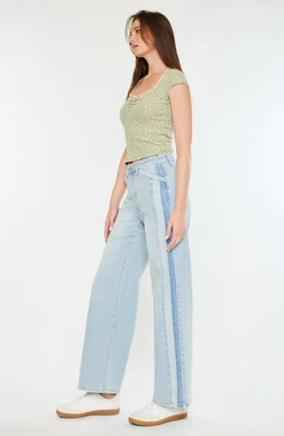 Kancan Mona High Rise Wide Leg Jeans In Blue