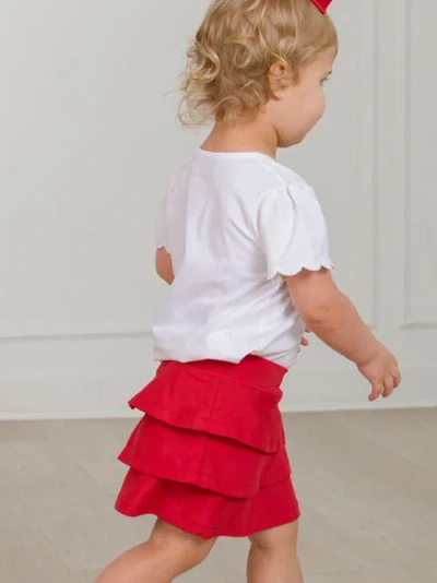 Rufflebutts Girls Upf50+ Active Skort In Red
