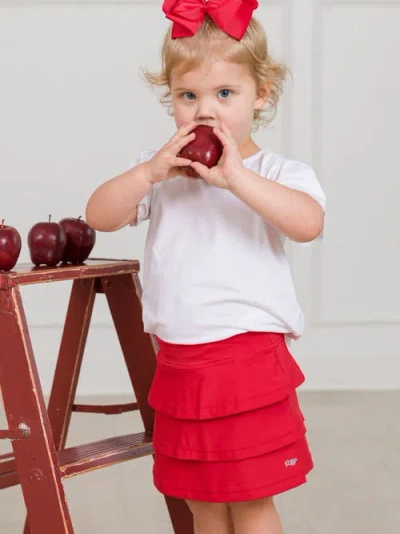 Rufflebutts Girls Upf50+ Active Skort In Red