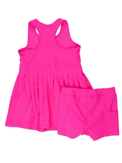 Rufflebutts Toddler Girls Upf50+ Active Dress & Bike Short Set In Pink