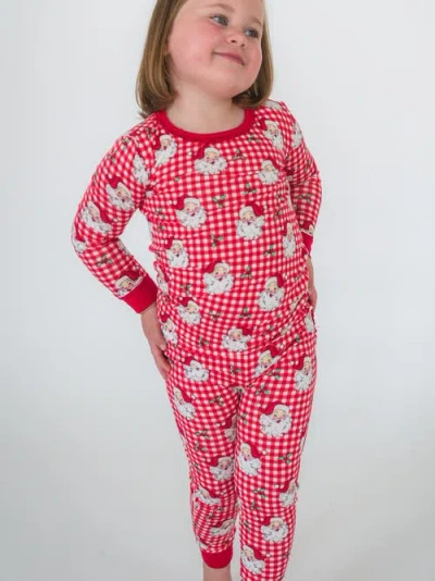Rufflebutts Softsnooze Ruffle Long Sleeve Pajama Set, Signature Rear Ruffles In Red