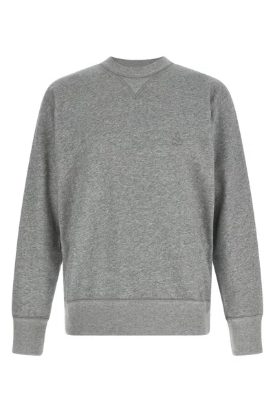 Isabel Marant Ribbed Cuff Long Sleeve Crew Neck Sweatshirt In Gray