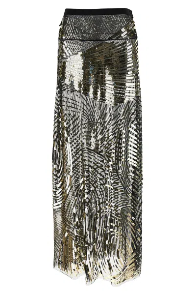 Pucci Semi-transparent Maxi Skirt Skirts Black In Black
