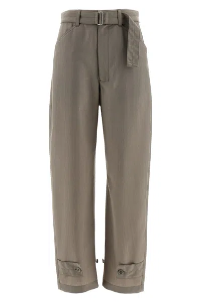 Lemaire Curved Tailored Pants In Neutral