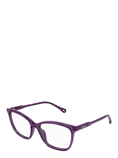 Chloé Eyewear Square Frame Glasses In Purple