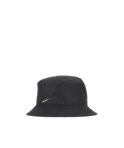 Borsalino Morgan Rain Logo-plaque Bucket Hat In Black