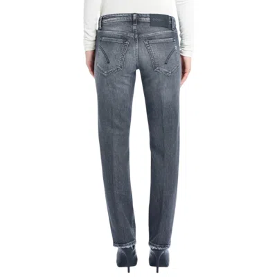 Dondup Washed-out Cuffed Jeans In Gray