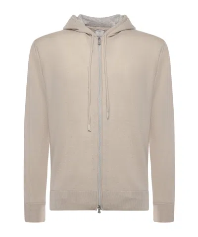 Eleventy Cashmere Zip-up Sweatshirt In Brown