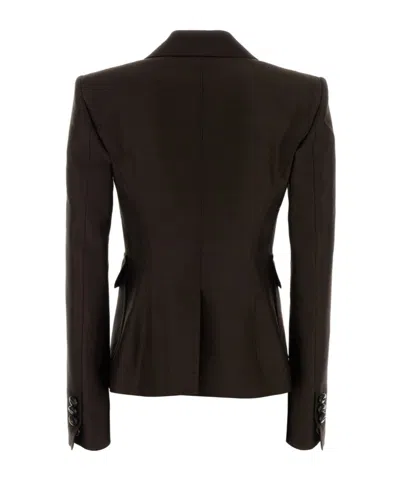 Dsquared2 Dsquared Women Chocolate Wool Blend Bianca Blazer In Brown