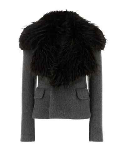 Dsquared2 Dsquared Grey Mohair And Wool Uptown Twiggy Blazer In Gray
