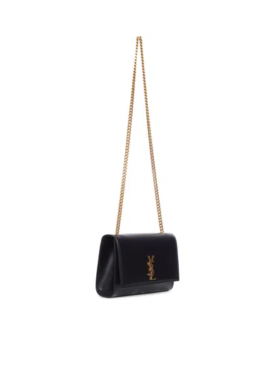 Saint Laurent Kate Leather Shoulder Bag In Black
