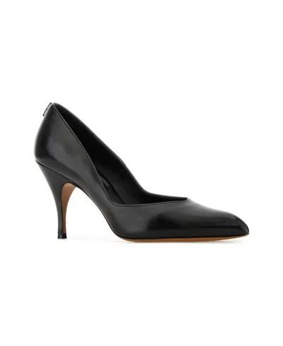 Miu Miu Stylish Leather Pumps Featuring Pointed Toe And Stiletto In Black