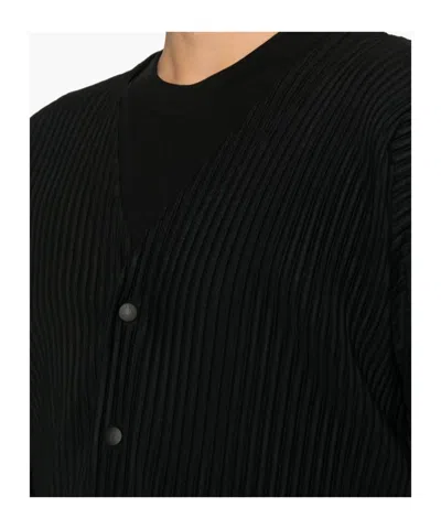 Issey Miyake Long-sleeved Cardigan In Black