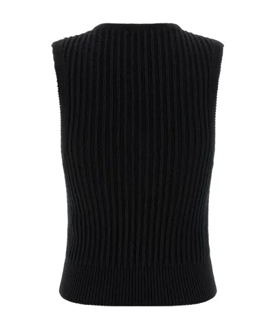 Isabel Marant Sleeveless Ribbed Texture Vest Named Devima In Black