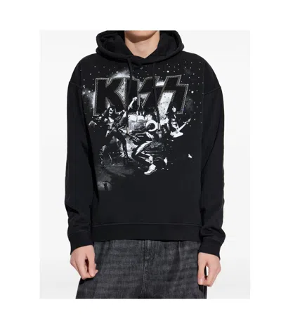 Dsquared2 X Kiss Embellished Graphic Hoodie In Black
