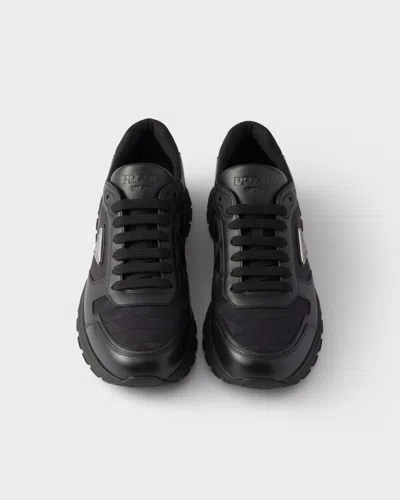 Prada Re-nylon Lace-up Sneakers In Black