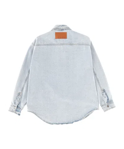 Msgm Long Sleeve Shirt Chest Pocket In Blue