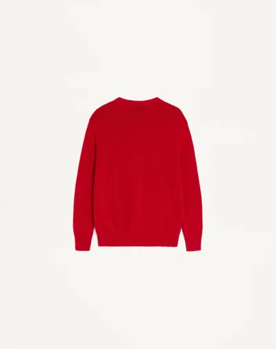 Valentino Long-sleeved Sweater In Red
