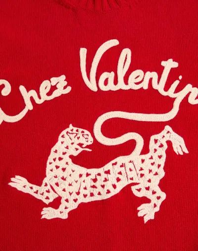 Valentino Long-sleeved Sweater In Red