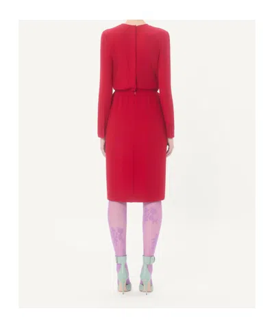 Valentino Embroidered Cady Couture Midi Dress Woman Paris 44 In Red