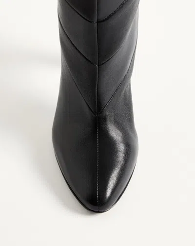 Valentino Garavani Rayons Nappa Boot With Chevron Pattern 100mm Woman Black 39 In Black