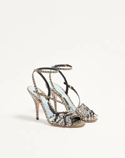 Valentino 100mm Nodine Elaphe Strap-detailed Sandals In Multi