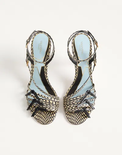 Valentino 100mm Nodine Elaphe Strap-detailed Sandals In Multi