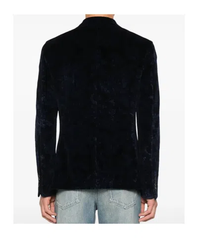 Etro Double-breasted Blazer In Blue