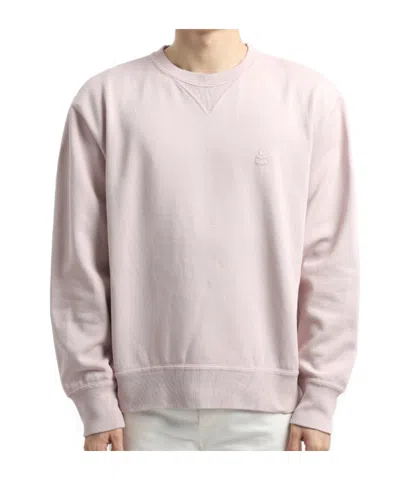 Isabel Marant Crew Neck Sweatshirt Featuring Ribbed Cuffs In Pink