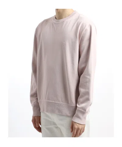 Isabel Marant Crew Neck Sweatshirt Featuring Ribbed Cuffs In Pink