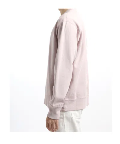 Isabel Marant Crew Neck Sweatshirt Featuring Ribbed Cuffs In Pink