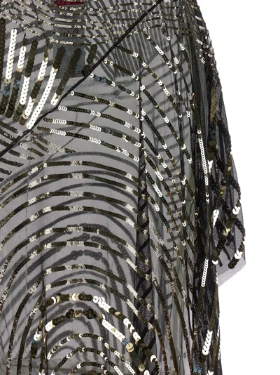 Pucci Long Dress With Sheer Overlay And Sequins In Black