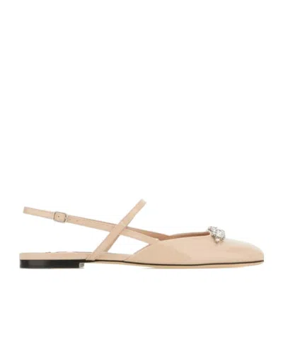 Jimmy Choo Square Toe Mules In Neutral