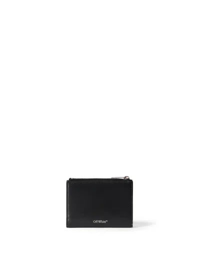 Off-white Diagonal Bifold Zipped Wallet In Black