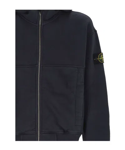 Stone Island Long-sleeved Sweatshirt In Blue