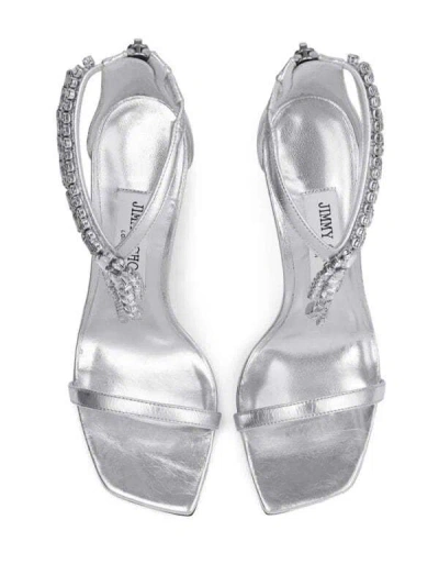 Jimmy Choo 100mm Verity Sandals In Silver
