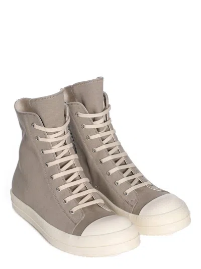 Rick Owens Drkshdw Lace-up High-top Casual Shoes In Neutral