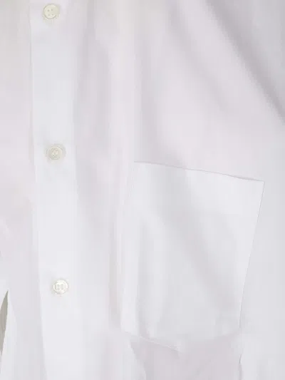 Comme Des Garçons Avant-garde Asymmetrical Shirt With Cutout In White