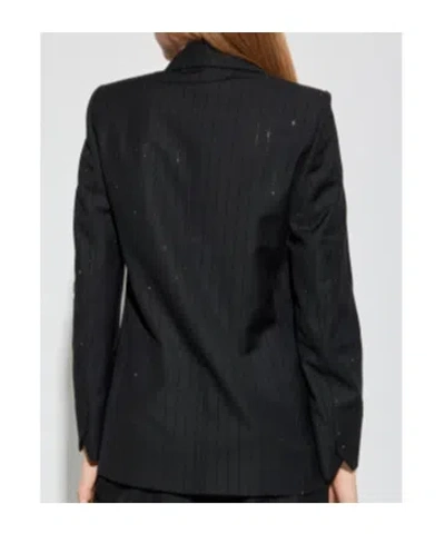 Zadig & Voltaire Valse Metallic Stripe Jacket In Black