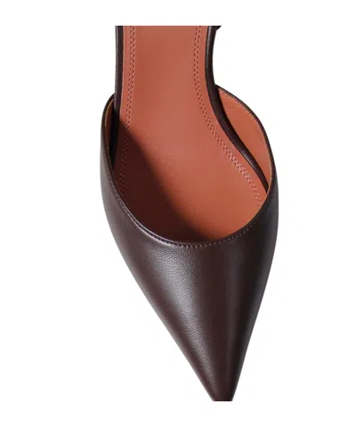 Amina Muaddi Stylish Pointed Toe High Heel Pumps In Brown