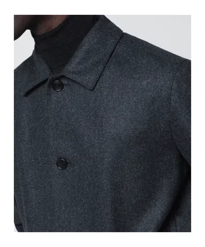 Zegna Wool Overshirt Long Sleeves In Gray