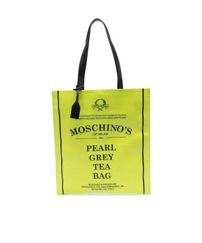 Moschino Logo-print Tote Bag In Yellow